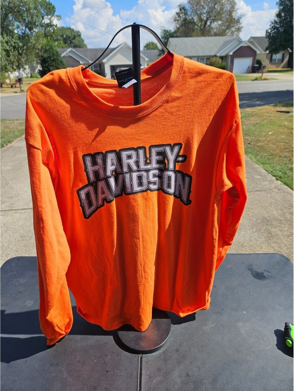 Harley Davidson Mens HDMirror Long Sleeve, Safety Orange Large T-Shirt NWT